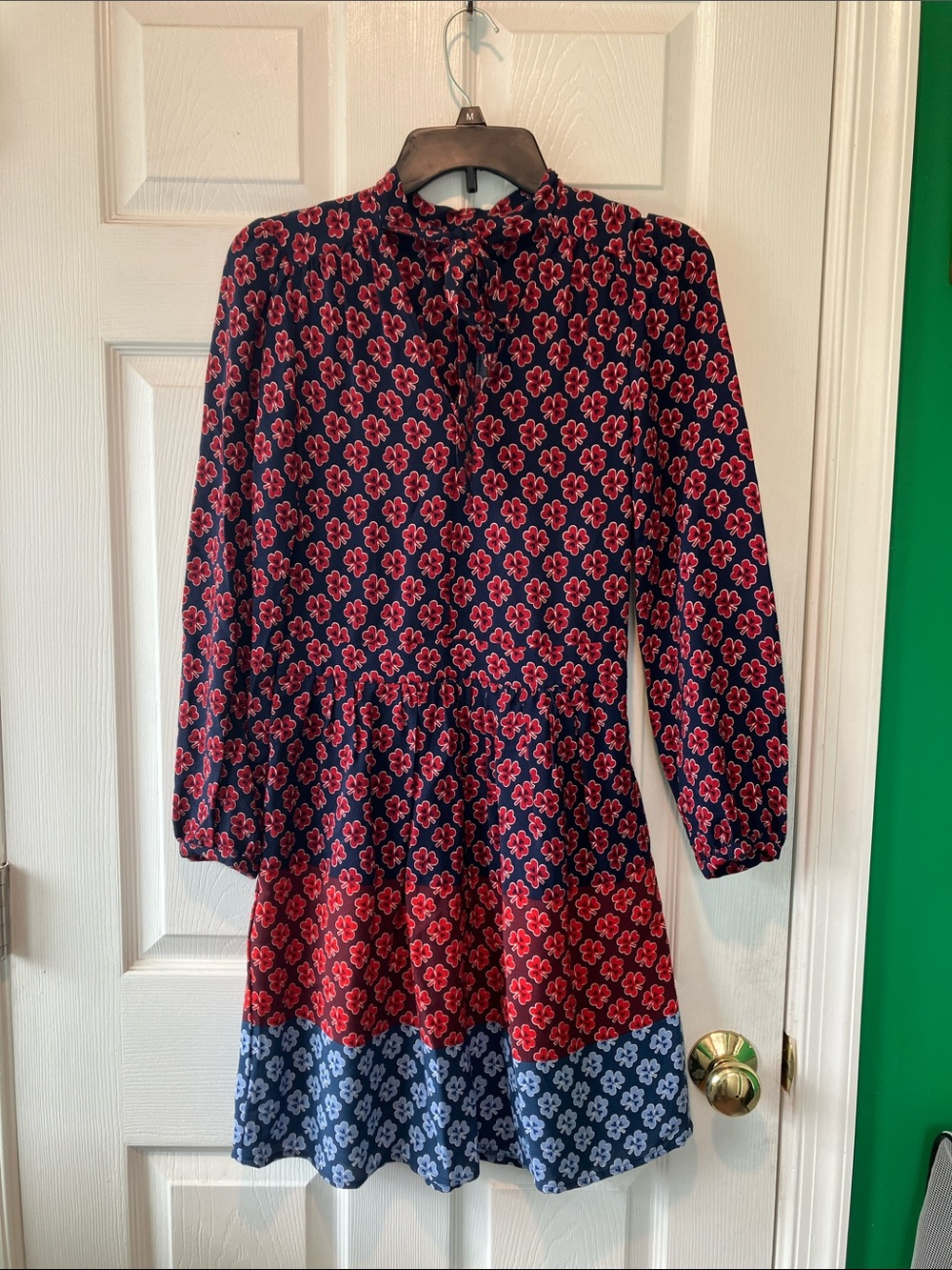 GAP Dress with Red and Light Blue shamrock Print size 2